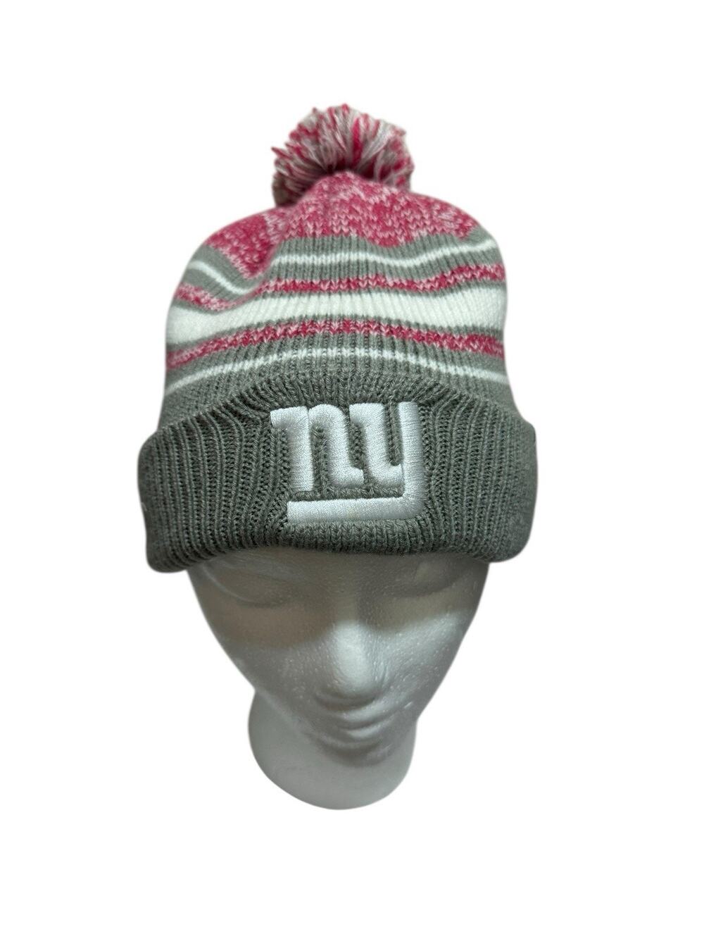 NFL 47 Brand New York Giants Kids Girls Knit Winter Skull Cap Hat Beanie Striped